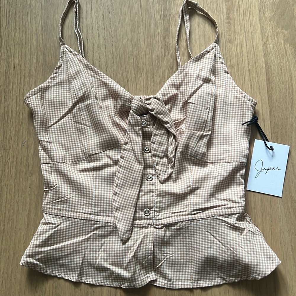 Gingham Tie Front Cami